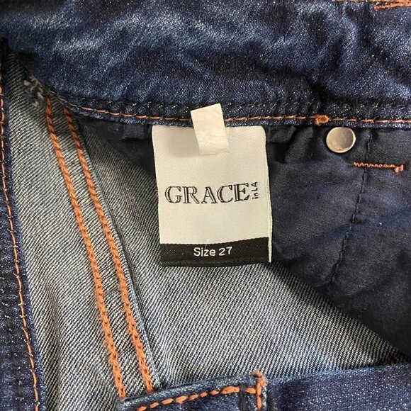 Grace in LA Easy Fit Jeans Women's Size 27 (27 x 30) Mid Rise Straight Leg - Picture 11 of 12